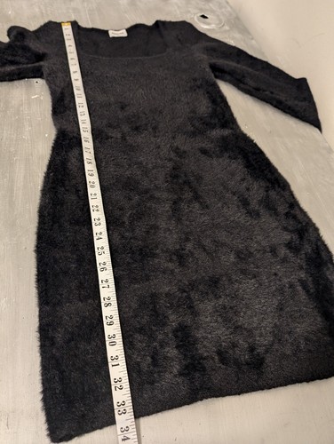 Aritzia Dress Sunday Best Fuzzy Black Size M - photo 5
