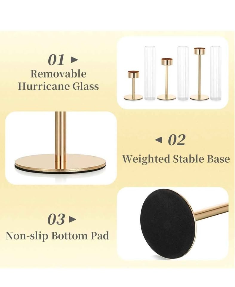 Candlestick Holders Set of 3pcs ( Brand New) - photo 3