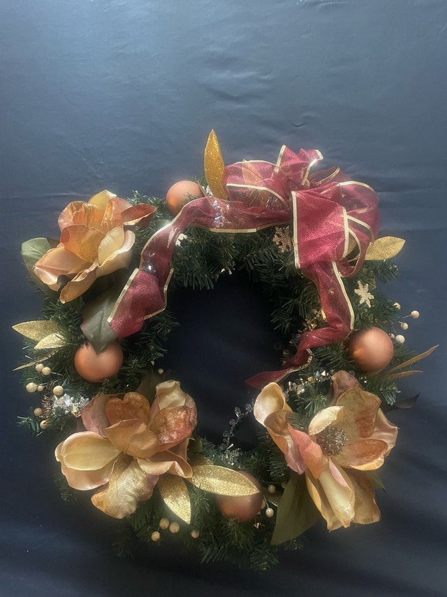 Floral white Christmas Wreath- 24” - photo 4