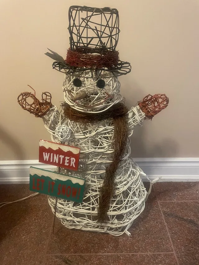 Winter decoration Snowman - about 25” tall