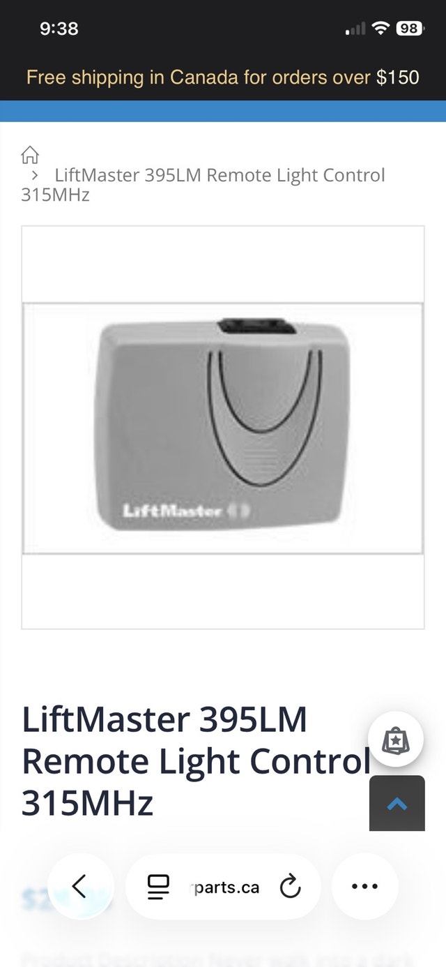 LiftMaster 395LM Remote Light Control - photo 3