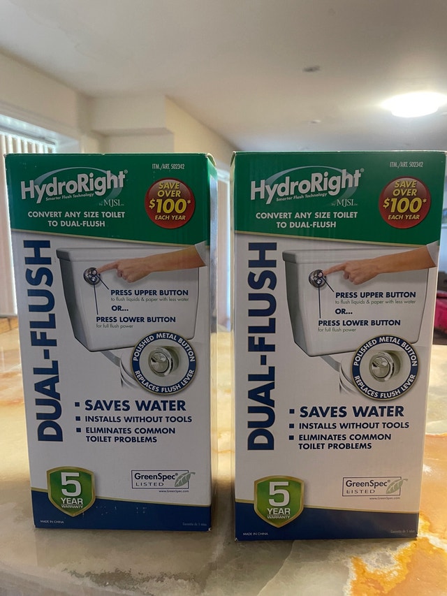 Dual flush kit by hydroright- New