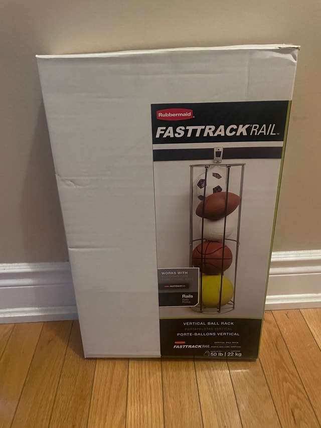 Fasttrack ball storage by Rubbermaid