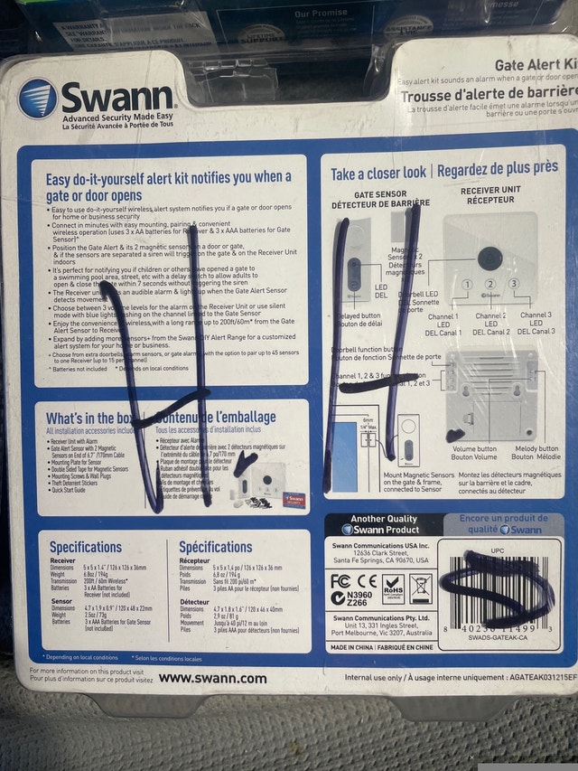 Swann driveway alert & gate alert kit - new - photo 3