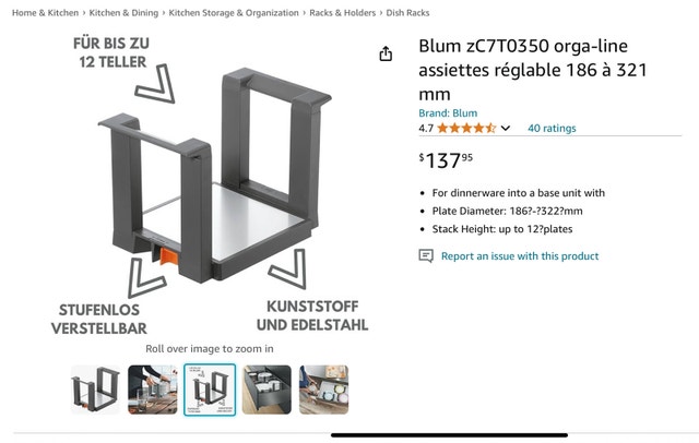 Blum plate holder - orga-line range adjustable
