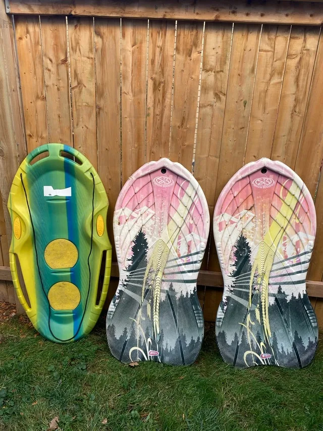 snow sledge sledging boards - get ready for winter