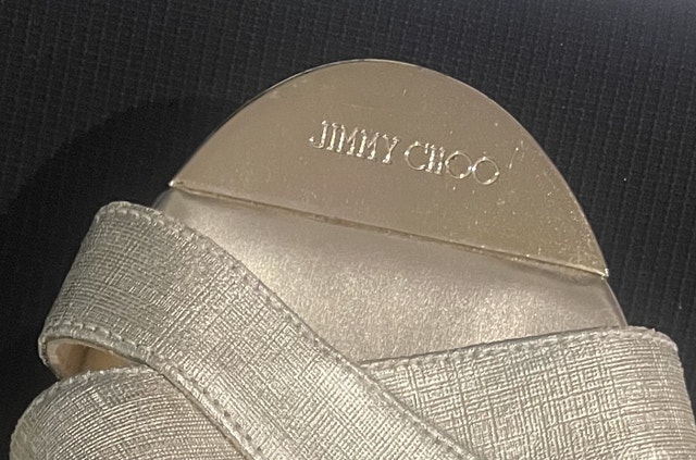 Jimmy Choo Gold Wedge Sandal size 37 (US 6.5) - photo 3