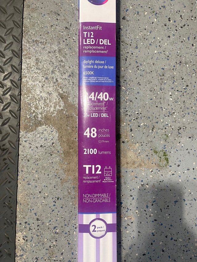 Phillips T12 48” led tube lights x Two