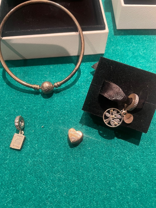 Pandora charm bracelet bangle and charms with gift bags - photo 3