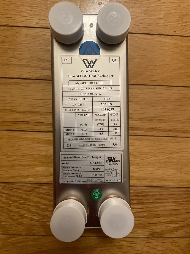 WiseWater Heat Exchanger BL14-10D Brazed Plate