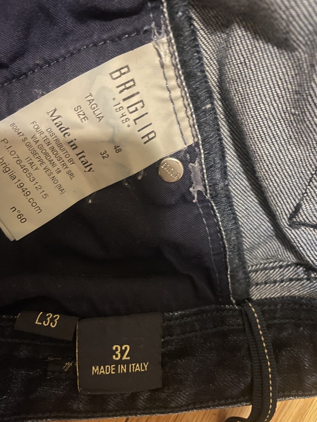 Briglia BLU jeans W32xL31 - made in Italy- slim fit - photo 2