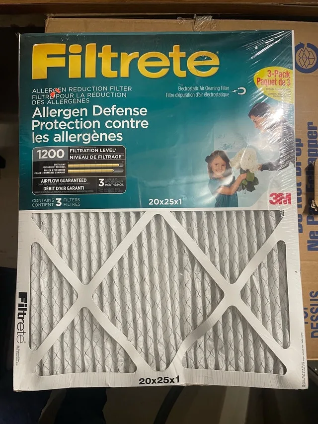 Filtrete 20x25x1 Filter - 3 pack new