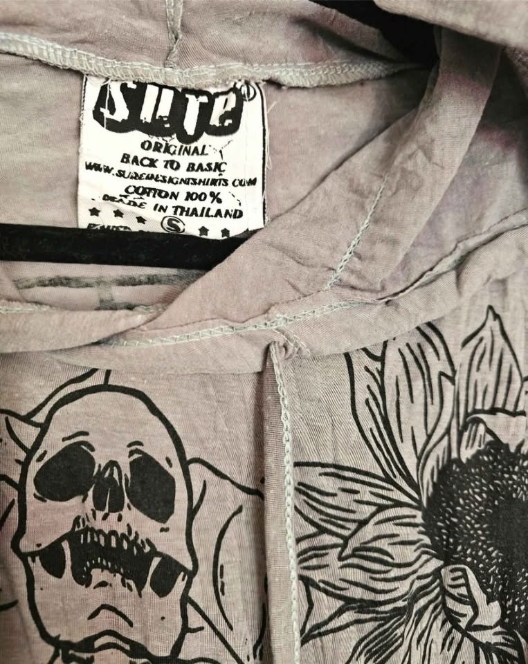 Skeleton sunflower yoga Sure Design hooded shirt Small - photo 4