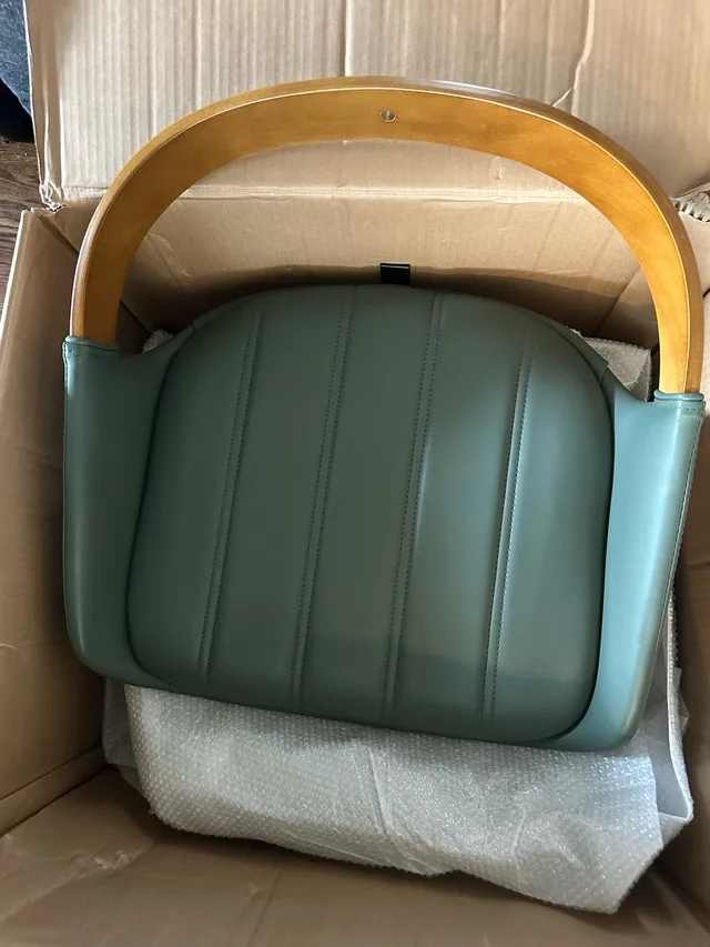 Leather/Wood Dining chairs (Green)