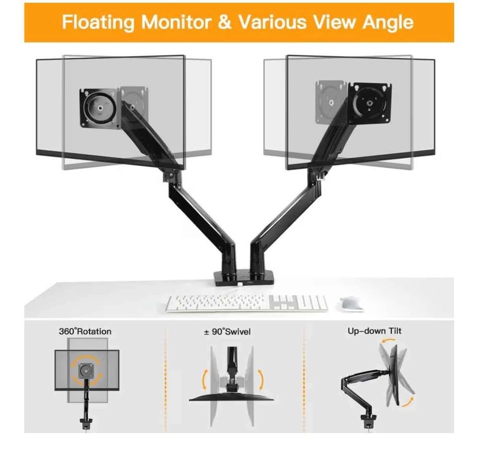 ErGear Dual Monitor Desk Mount Fits up to 40" Screens - photo 4