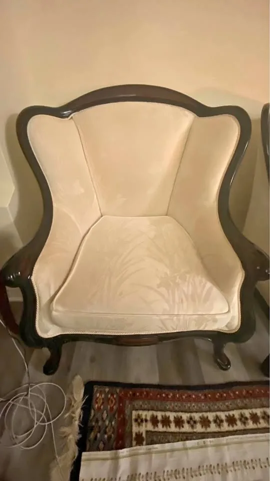 Full set Victorian original carved wood sofa