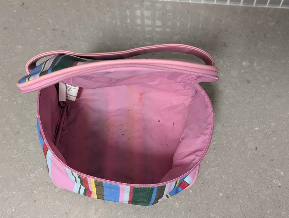 Striped Makeup Bag / Train Case - photo 2