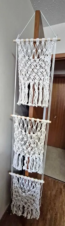 3 - Tier Hanging Macrame Storage bags - Brand New