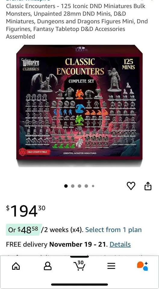 New Sealed DND Miniatures - 125 Unpainted 28mm Minis