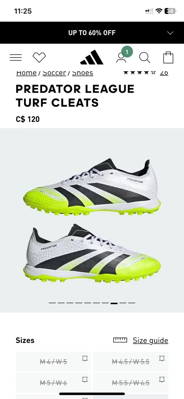 New Adidas Unisex League Turf Soccer Shoe size 11 men