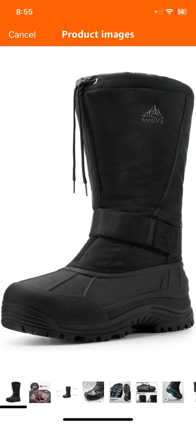 New Men, Boy’s Waterproof Winter Snow Boot,Slip- Resistant , s