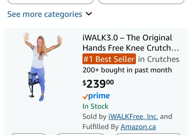 iWALK3.0 – The Original Hands Free Knee Crutch
