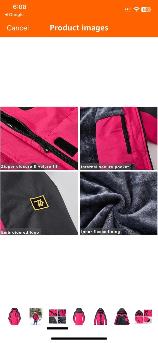 New Small Snow Jacket Waterproof Windproof Fleece Lined Raincoat image indicator(4)