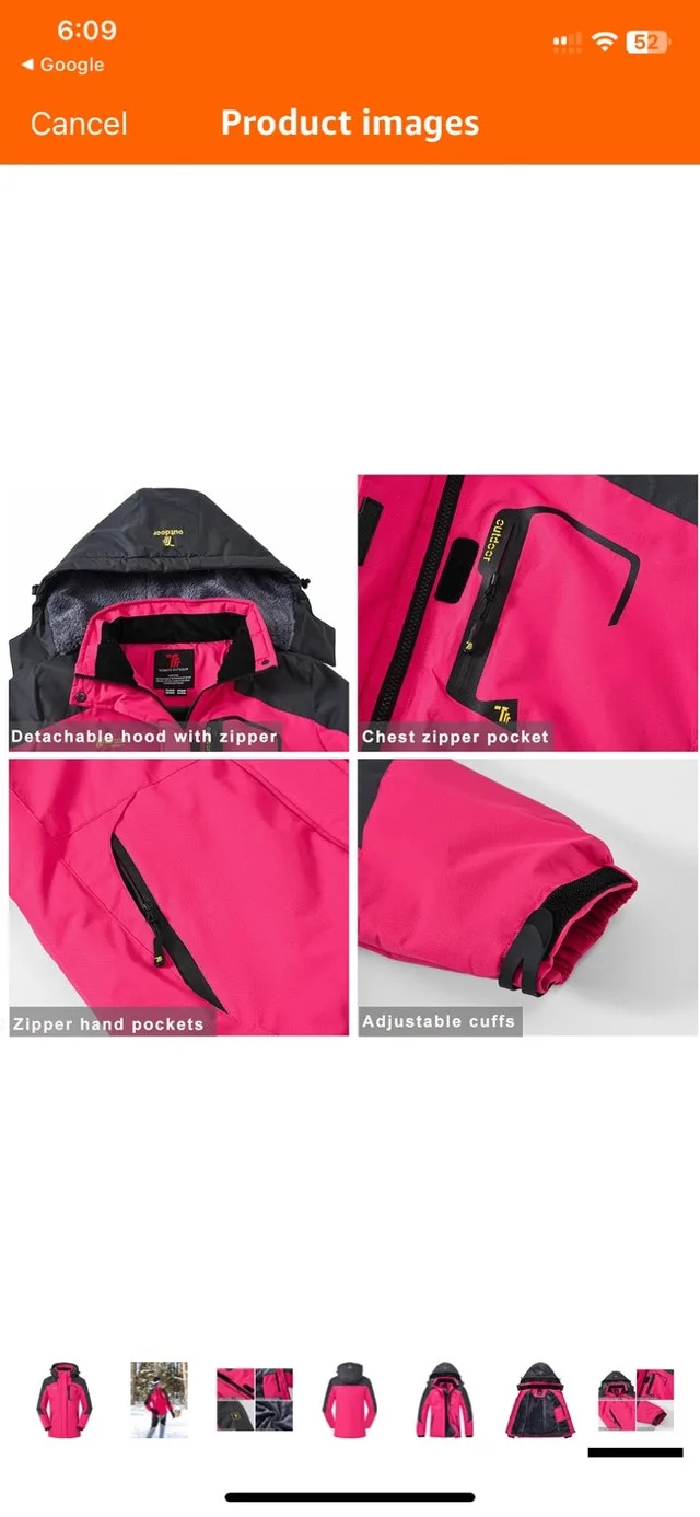 New Small Snow Jacket Waterproof Windproof Fleece Lined Raincoat image indicator(6)