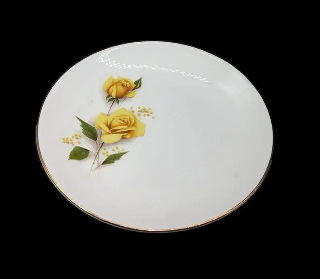 Vintage 3 Yellow Rose Plates