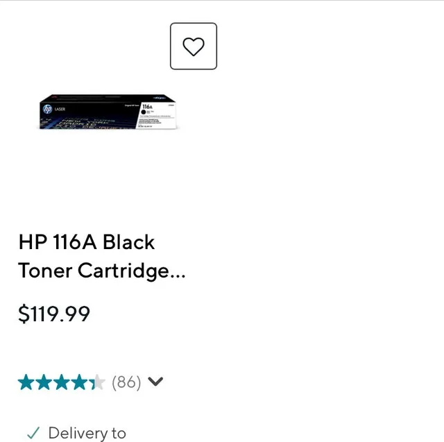 New Original Toner HP LASER 116A BLACK compare to $119.99 image indicator(2)