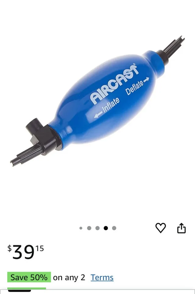 Hand Bulb Air Pump for Aircast Walker Brace / Walking Boot image indicator(2)