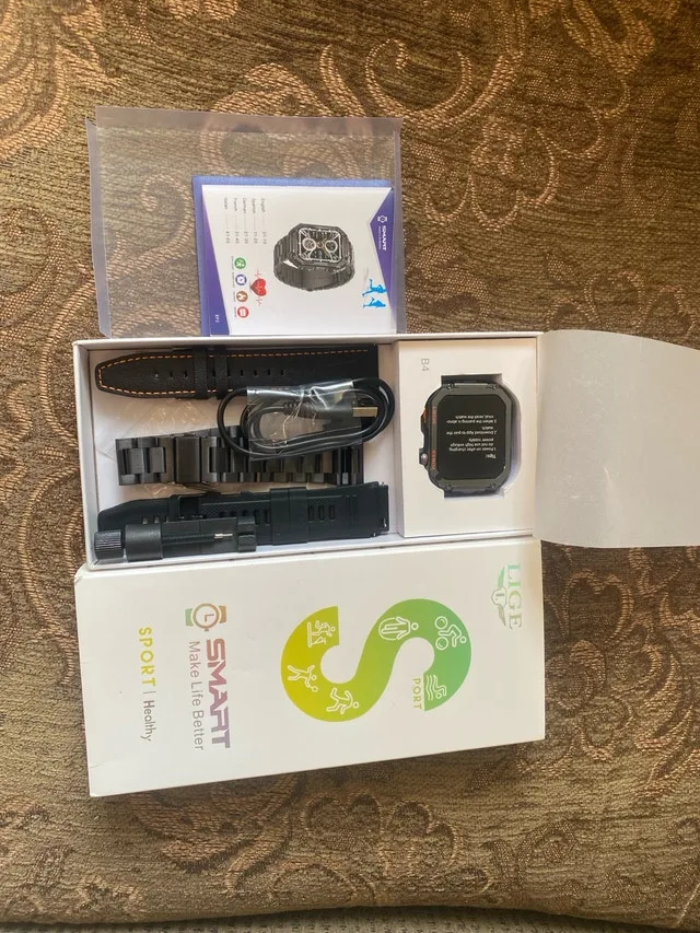 LIGE 1.96" smartwatch ,make calls , receive calls , heart rate image indicator(5)