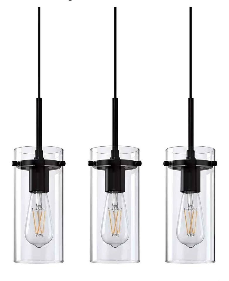 3 Pack Kitchen Island Pendant Light, Black