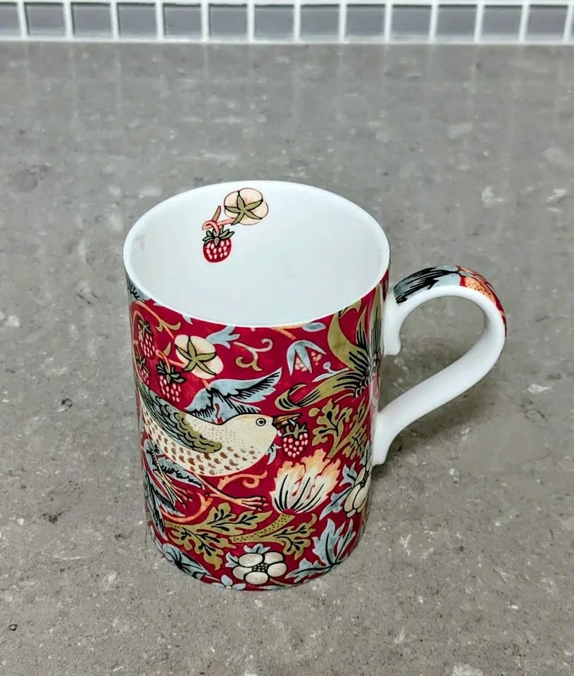 Royal Worcester Strawberry Thief Bone China Mug - Crimson