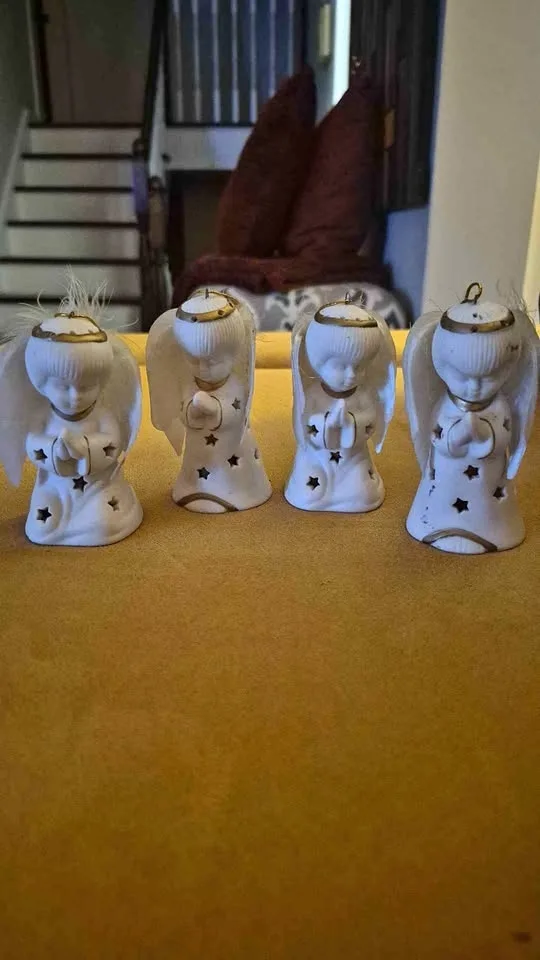 White Porcelain Angel Ornaments