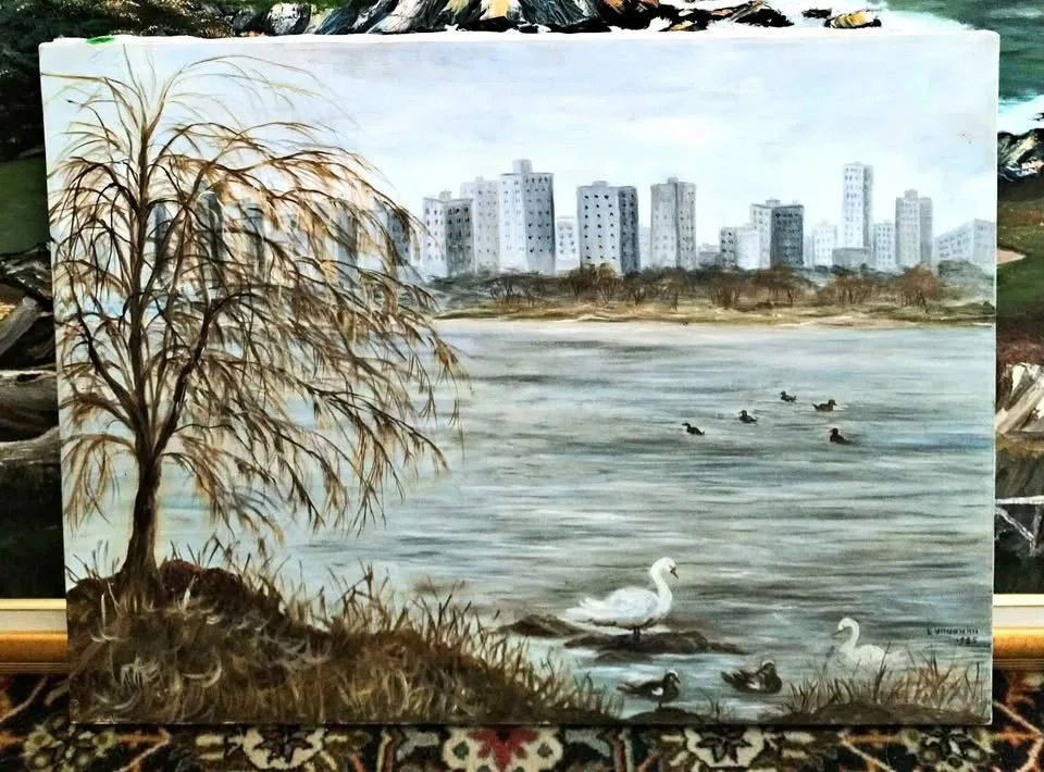 Antique 1985 Oil Painting Signed - $40