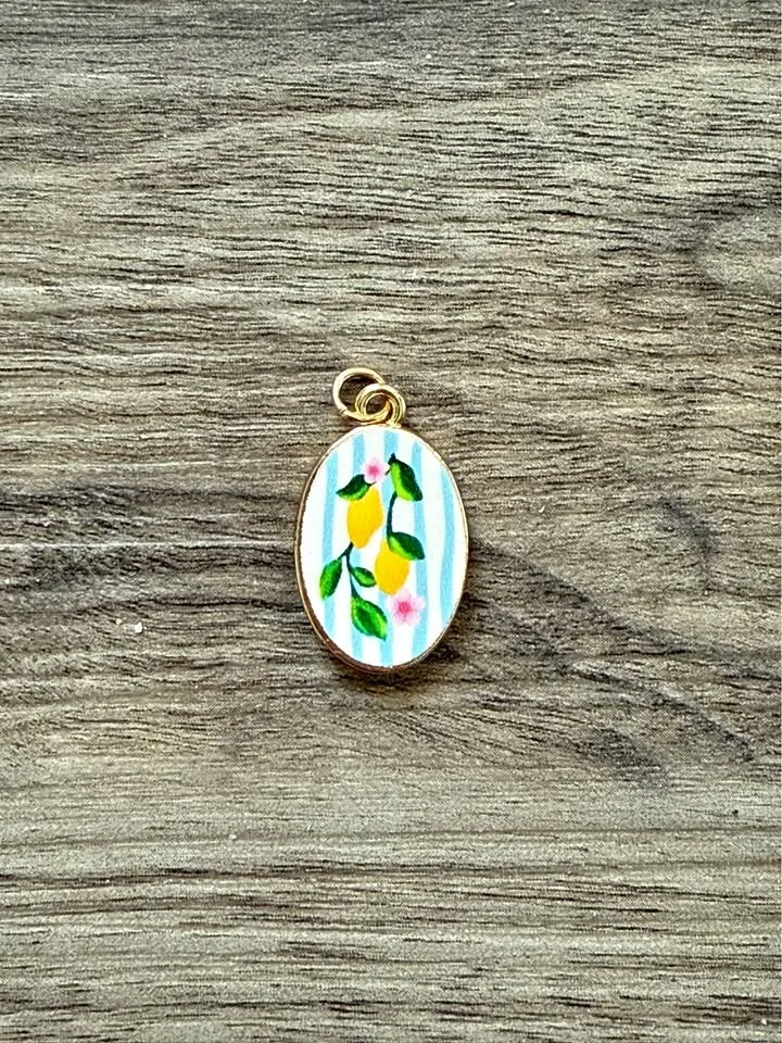 Gold pendant (Painted Lemons)