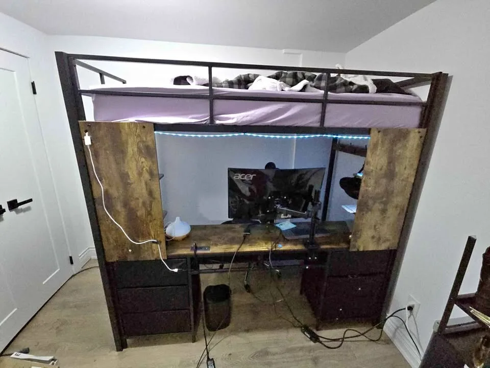 Mason & Marbles Loft Bed with Desk, Storage & Charging Station