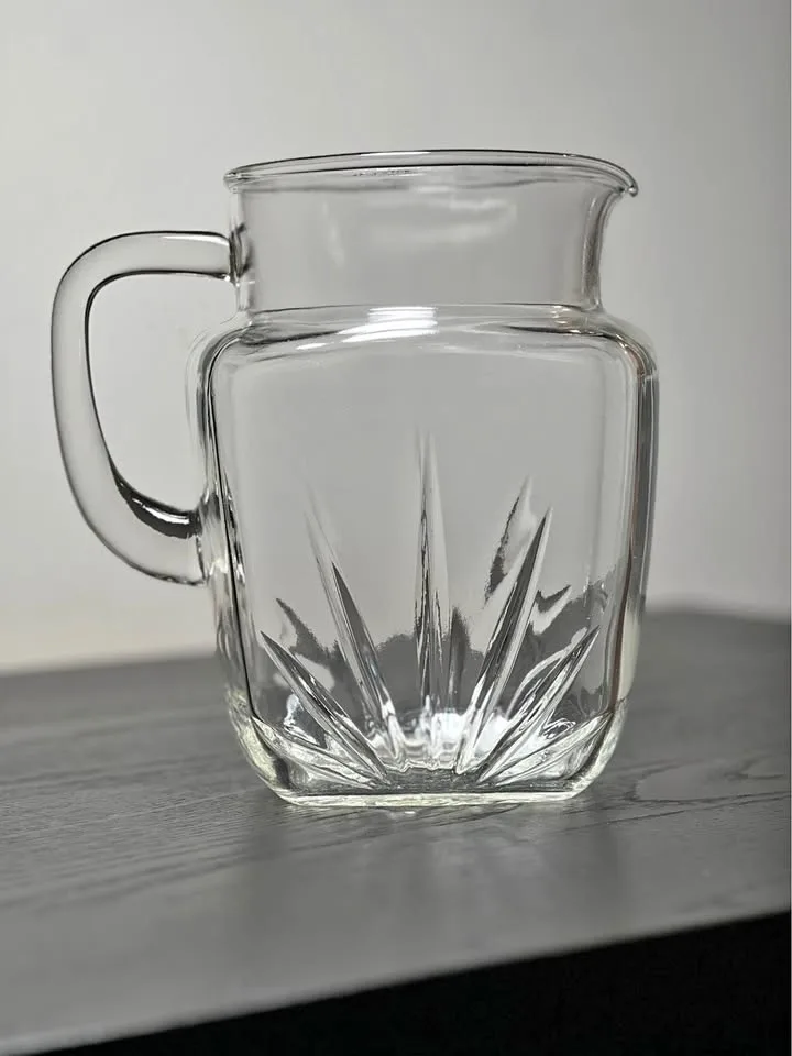 Vintage Federal Glass Starburst clear glass pitcher