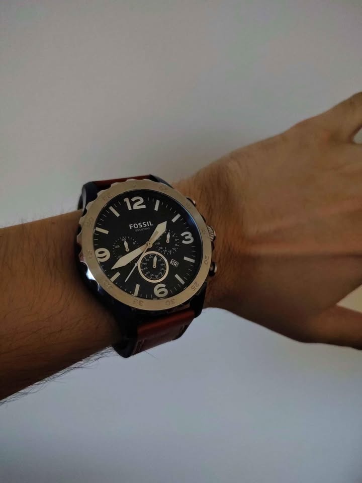 Fossil Nate Oversized Chronograph Brown Leather Watch - photo 2