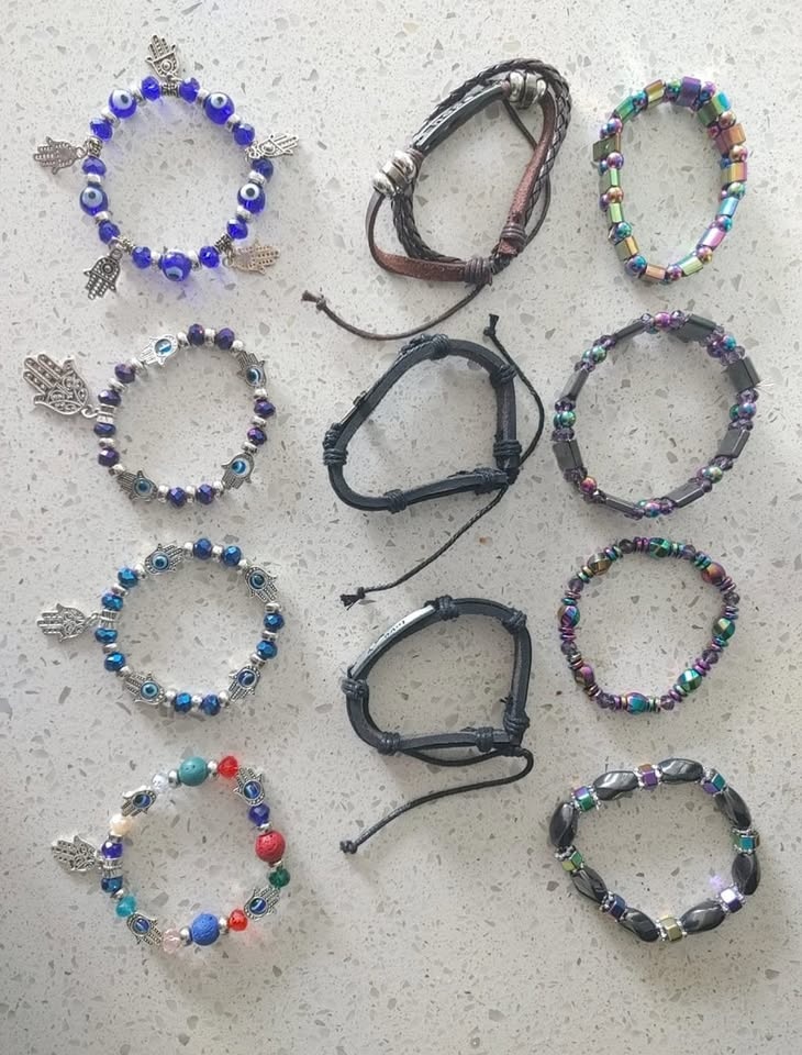 Bracelets - Evil Eye Protection, Lucky Charm, Rainbow Hematite B - photo 3