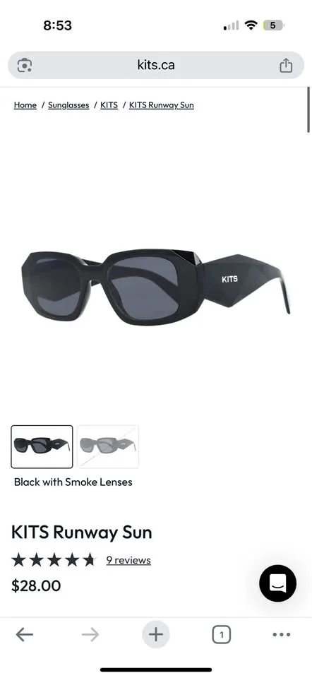 Kits black sunglasses thumbnail