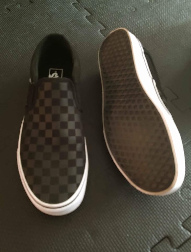 Vans - Checkboard Slip-On Shoes - COLOR: BLACK/BLACK CHECK - Siz - photo 2