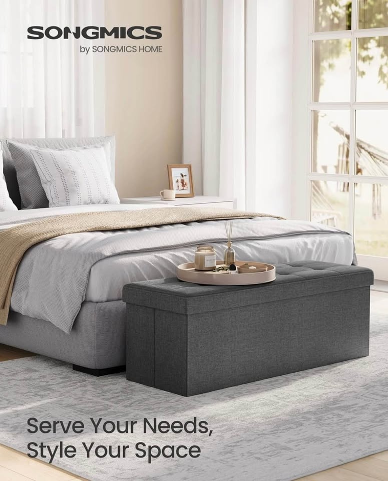 SONGMICS Folding Storage Ottoman Bench - NEW - photo 2