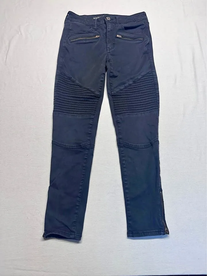 American Eagle Jean Jeggings Women’s Black with Zipper Size 6