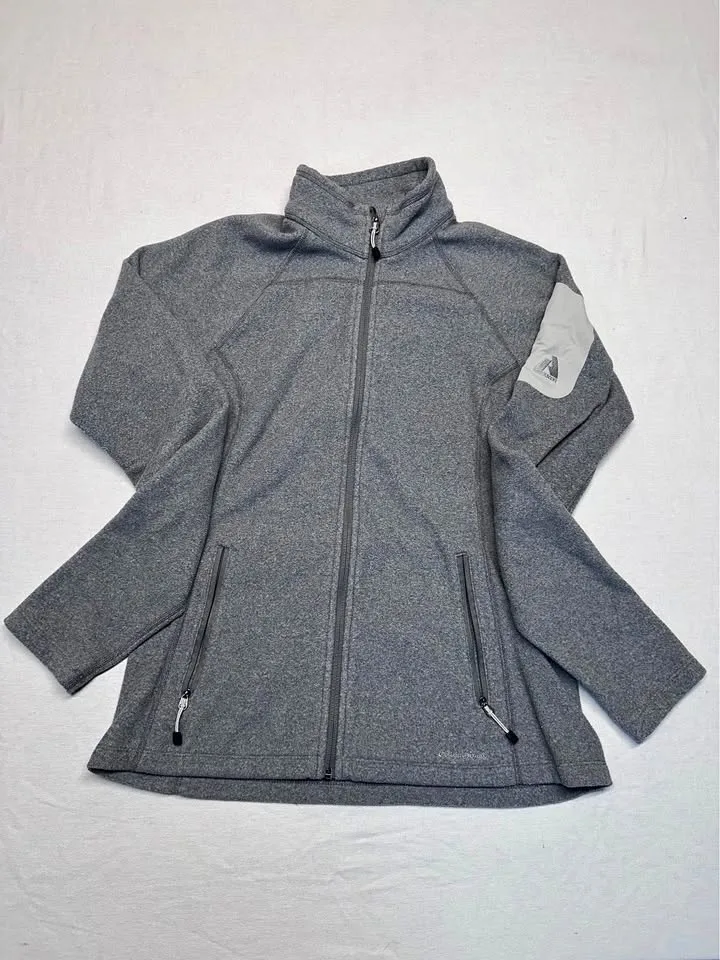 Eddie Bauer Zip Up Sweater Grey Womens Medium