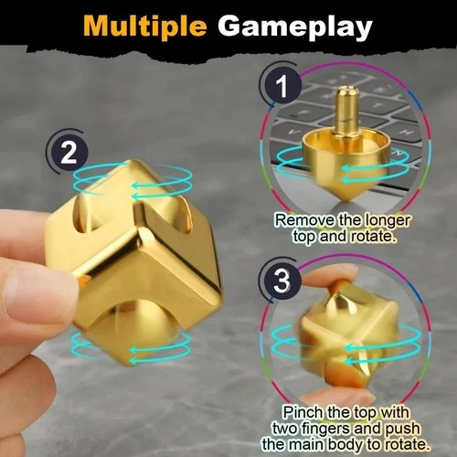 Alloy Cube Spinner Fingertip Gyroscope Fidget Anti Stress Toys - photo 3