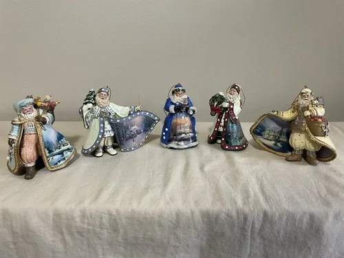 5 Thomas Kinkade Santa Heirloom Christmas Ornaments