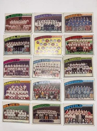 15 Cards - TEAM CHECKLIST 1975-76 OPC