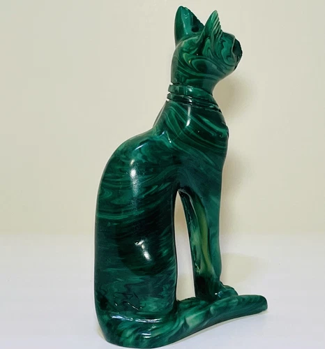Egyptian Goddess Green Cat Figurine - photo 2